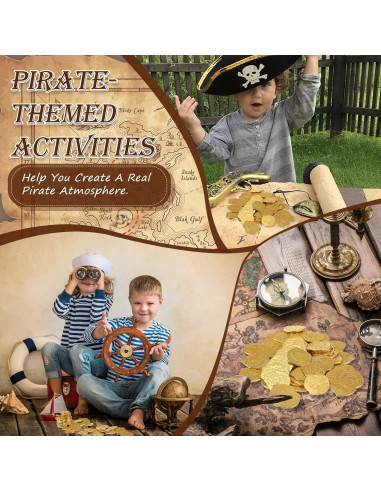 Juego de 200 Monedas Pirata de Metal Hanaive - Oro - 2.7 cm