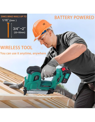 Clavadora eléctrica 2-en-1 JOVANT 20V con 800 clavos y grapas