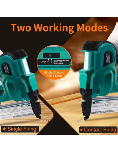 Clavadora eléctrica 2-en-1 JOVANT 20V con 800 clavos y grapas