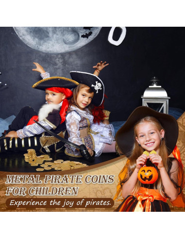 Juego de 200 Monedas Pirata de Metal Hanaive - Oro - 2.7 cm