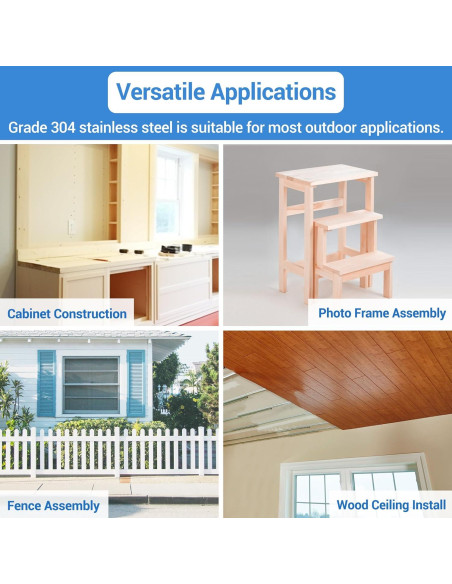 Clavos de Acabado Meite 18GA 1" Acero Inoxidable 304 - 2000 Unidades