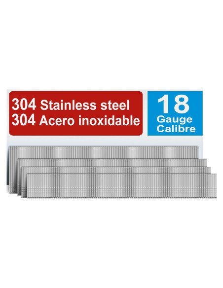 Clavos Brad de Acero Inoxidable 18 Gauge 2000 pcs 1.59-3.18 cm