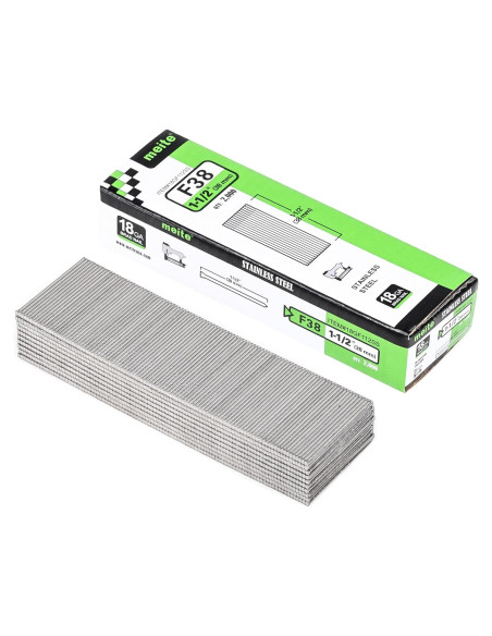 Clavos Brad de Acero Inoxidable 304 Meite 18GA 3.81 cm 2000u