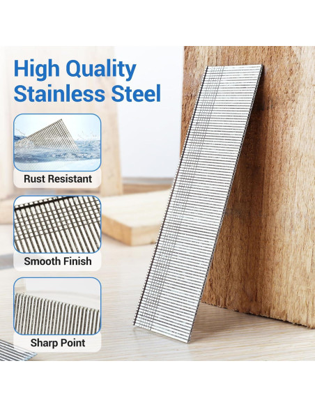 Clavos de Acabado Meite 18GA Acero Inoxidable 304 1.9cm 2000u