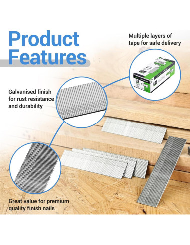 Clavos Brad Galvanizados Meite 18GA 3.81cm 5000 Unidades