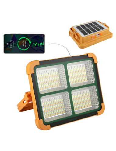 Luz de Trabajo LED GZGLUZ 120W 10000LM Recargable Solar IP66
