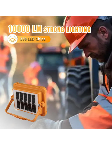 Luz de Trabajo LED GZGLUZ 120W 10000LM Recargable Solar IP66