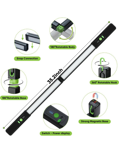 Luz de Trabajo Recargable Durapower 4400mAh Magnética