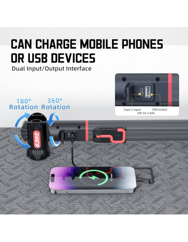 Luz de Trabajo Magnética LED 5200mAh Shuncanda con 4 Modos