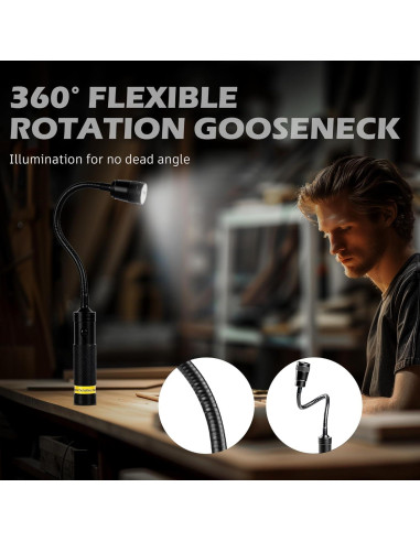 Luz de Trabajo LED Favorlite 500 Lúmenes Magnética Flexible