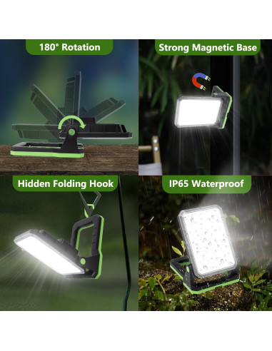 Luz de Trabajo LED Recargable Magnética 4000mAh IP65