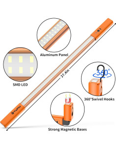 Luz de Trabajo Inalámbrica YiaMia LED139 95cm 3000LM Recargable 2