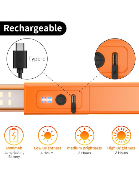 Luz de Trabajo Inalámbrica YiaMia LED139 95cm 3000LM Recargable