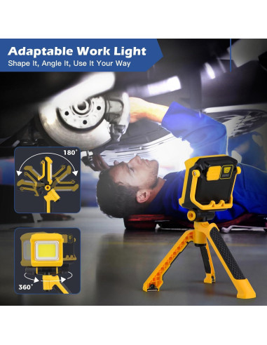 Luz de Trabajo LED Recargable ALGSOTHLY 2500LM 4400mAh