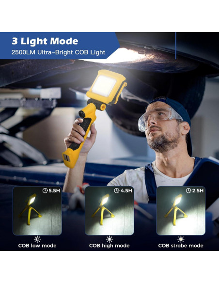 Luz de Trabajo LED Recargable ALGSOTHLY 2500LM 4400mAh