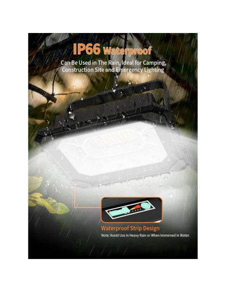 Luz de Trabajo Solar Recargable AKOFUN 200W 16000LM IP66