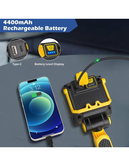 Luz de Trabajo LED Recargable ALGSOTHLY 2500LM 4400mAh