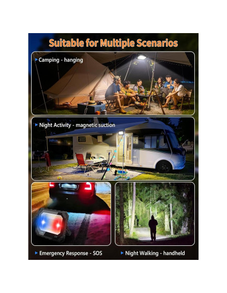 Luz de Trabajo Solar Recargable AKOFUN 200W 16000LM IP66