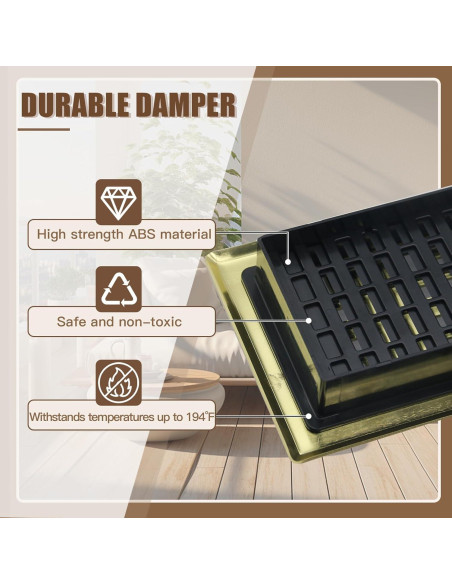 Cubierta de Ventilación de Piso 10x25 cm Jatohome Dorado Cepillado