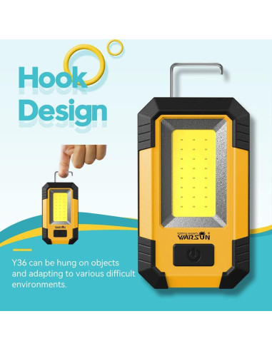 Luz de Trabajo LED WARSUN Y36 30W 1200 Lúmenes Recargable