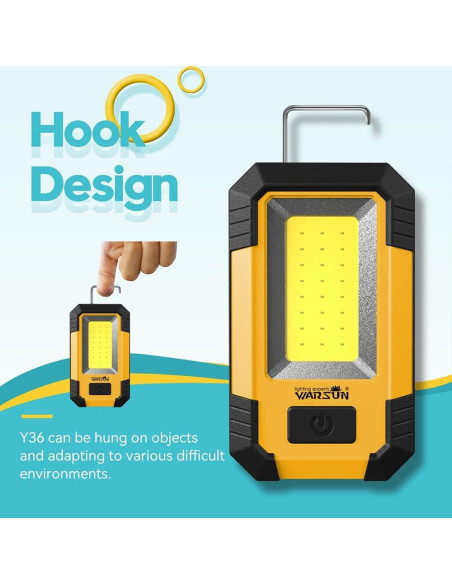 Luz de Trabajo LED WARSUN Y36 30W 1200 Lúmenes Recargable