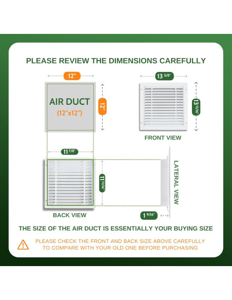 Rejilla de Retorno de Aire 30x30 cm Aluminio Blanco GREEN VENT Rejilla de Retorno de Aire 30x30 cm Aluminio Blanco GREEN VENT