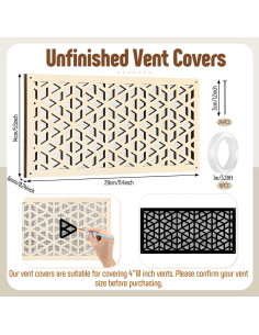 Cubiertas de Ventilación de Madera Chunful 6 Pcs 10x25 cm 2