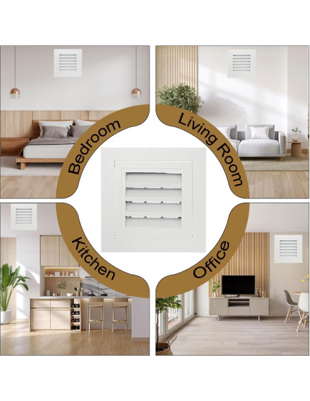 Rejilla de Retorno de Aire PATIKIL 20.32 cm Aluminio Blanco