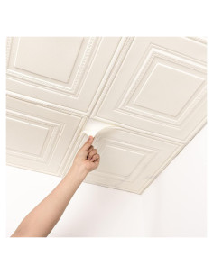 32 Azulejos de Techo Autoadhesivos Dureidos 3D Espuma Blanco