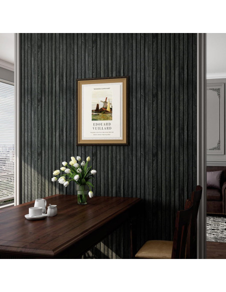 Papel Tapiz Autoadhesivo LaCheery Madera Negra 0.81 m Papel Tapiz Autoadhesivo LaCheery Madera Negra 0.81 m