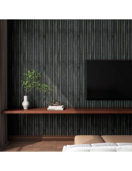 Papel Tapiz Autoadhesivo LaCheery Madera Negra 0.81 m Papel Tapiz Autoadhesivo LaCheery Madera Negra 0.81 m
