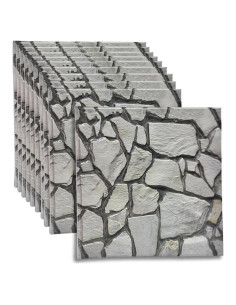 Paneles de Pared 3D Autoadhesivos szgwtk - Piedra Gris, 10 Piezas