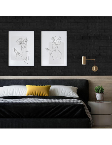 Paneles de Pared 3D Circloophs Autoadhesivos Ladrillo Negro 30 Piezas