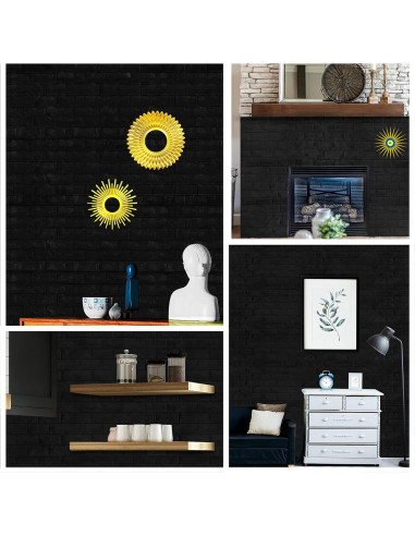 Paneles de Pared 3D Circloophs Autoadhesivos Ladrillo Negro 30 Piezas