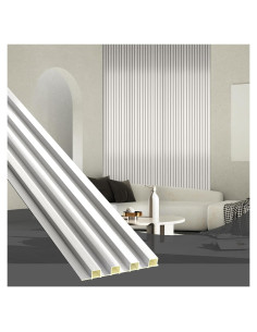 Paneles Acústicos de Pared OUZUGIE 3D Plata Metálica 8 Piezas