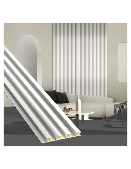 Paneles Acústicos de Pared OUZUGIE 3D Plata Metálica 8 Piezas