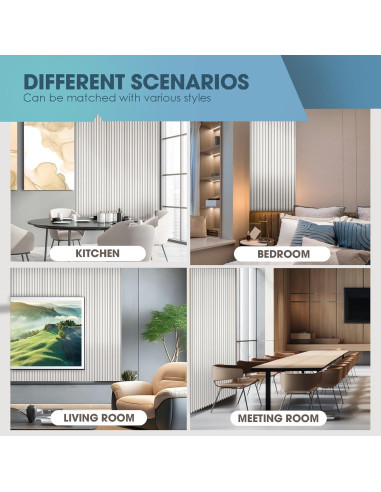 Paneles Acústicos de Pared OUZUGIE 3D Plata Metálica 8 Piezas