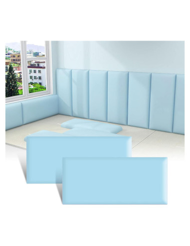 Acolchado de Pared Anticolisión 3D RWBATT 60x30 cm Azul Cielo