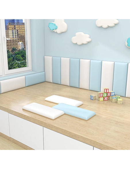 Acolchado de Pared Anticolisión 3D RWBATT 60x30 cm Azul Cielo