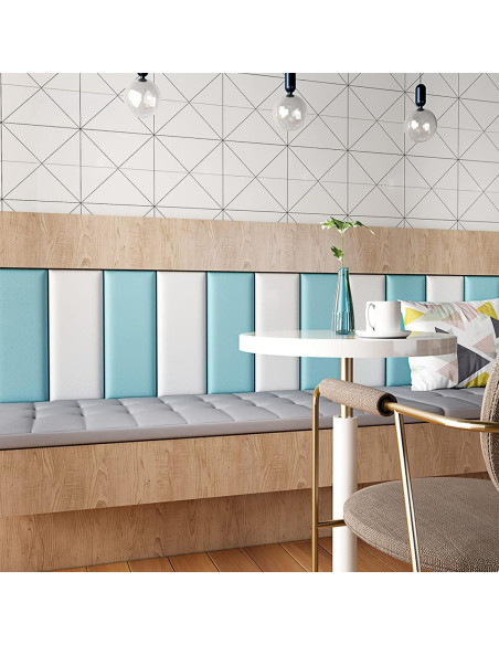 Acolchado de Pared Anticolisión 3D RWBATT 60x30 cm Azul Cielo