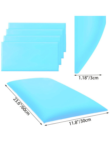 Acolchado de Pared Anticolisión 3D RWBATT 60x30 cm Azul Cielo