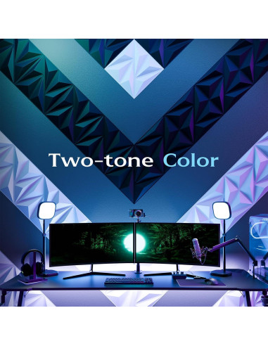 Paquete de 12 Paneles de Pared 3D Lebenforce PVC Blanco 1.02 m