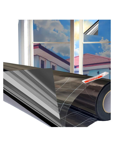 Película de Privacidad Jahoot 45x200cm Plata-Negro UV