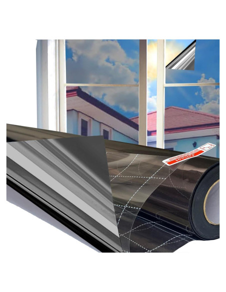 Película de Privacidad Jahoot 45x200cm Plata-Negro UV Película de Privacidad Jahoot 45x200cm Plata-Negro UV