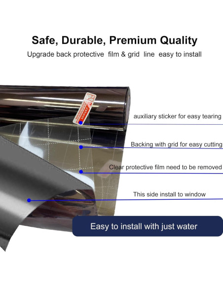 Película de Privacidad Jahoot 45x200cm Plata-Negro UV Película de Privacidad Jahoot 45x200cm Plata-Negro UV