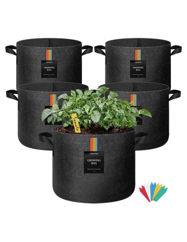 Bolsas de Cultivo EL CRECIMIENTO 5 Galones Tela Transpirable