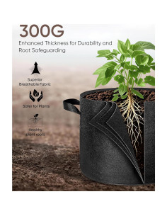 Bolsas de Cultivo EL CRECIMIENTO 5 Galones Tela Transpirable 2