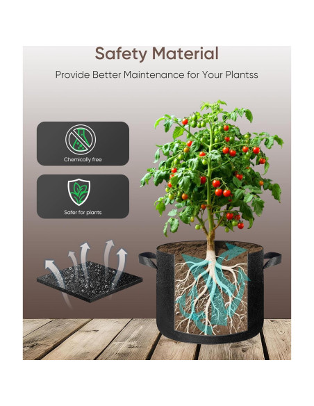 Bolsas de Cultivo EL CRECIMIENTO 5 Galones Tela Transpirable