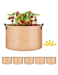 Macetas de Tela 20 Galones Simple Deluxe 5 Pzs Transpirables