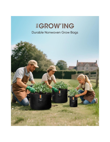 Bolsas de Cultivo EL CRECIMIENTO 5 Galones Tela Transpirable